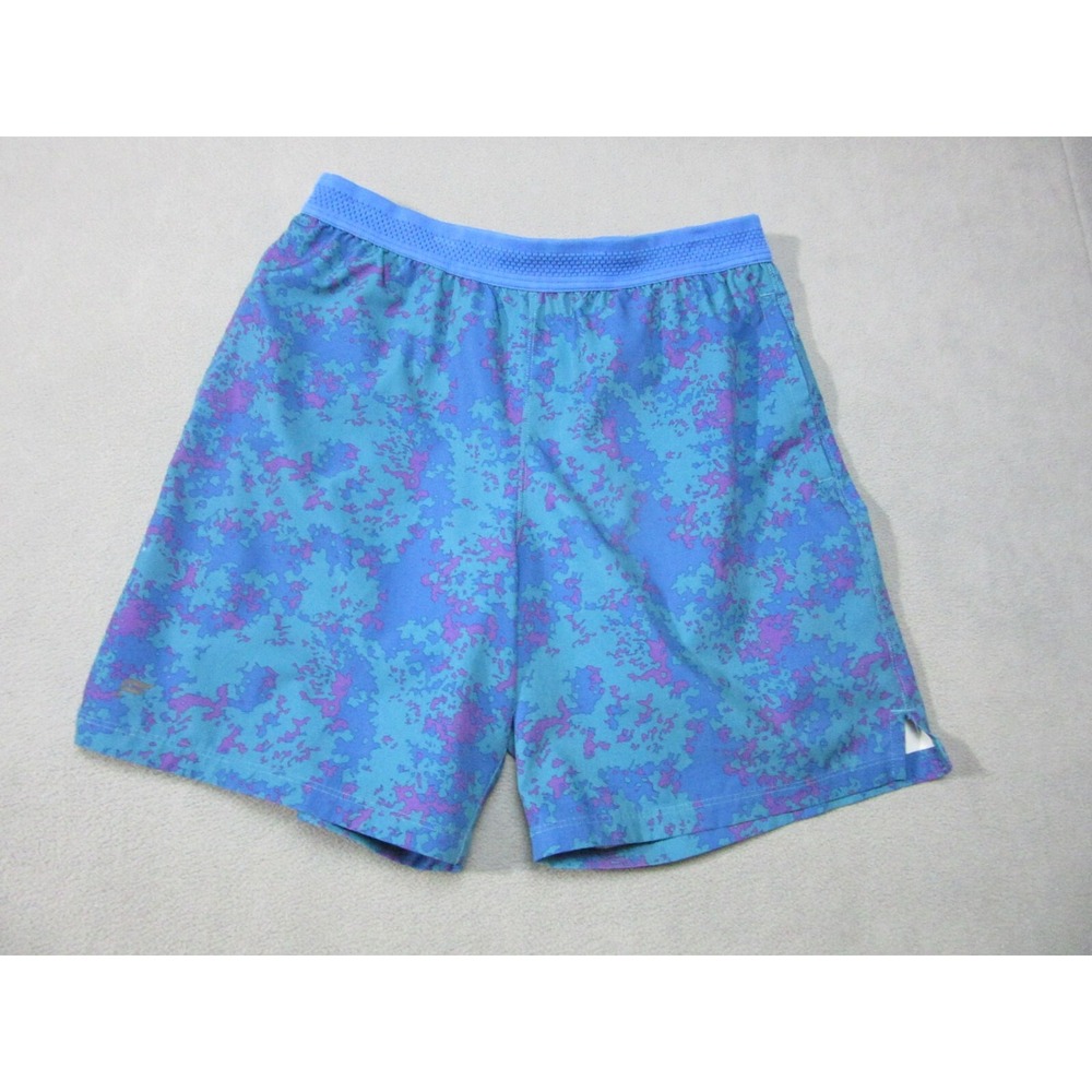 Fabletics Shorts Mens 30 Blue Purple Digital Camo Lined Running Activewear
